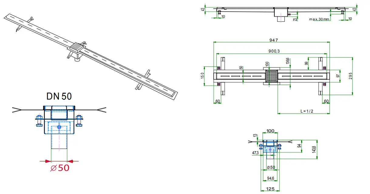 SANELA SLKN 01 Swimming Pool Slotted Drains - Figure 3