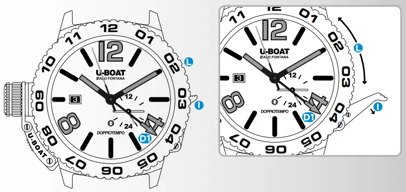 U-BOAT DOPPIOTEMPO Dual Time Smartwatch fig 5