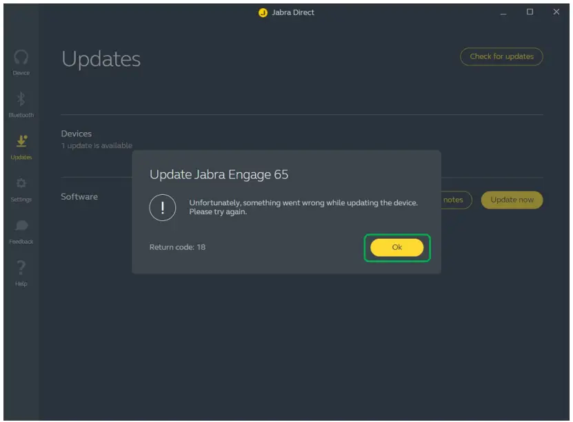 Recover from an unsuccessful firmware update