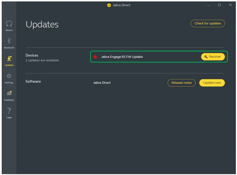 Recover from an unsuccessful firmware update