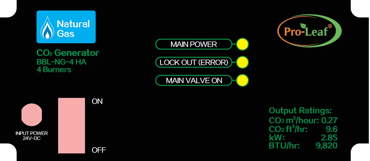 Pro-Leaf CO2 Generator LP NG 09