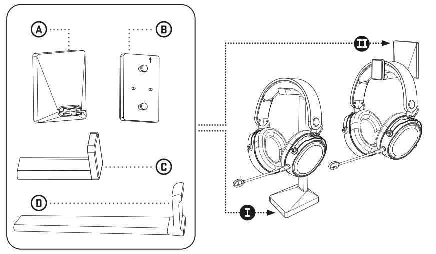 YENKEE YHS 01 Headphone stand - 1