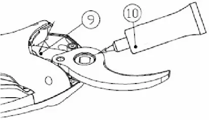 VOLPI ORIGINALE PV400 Electrical Pruning Shear - Greasing and blade replacement 5