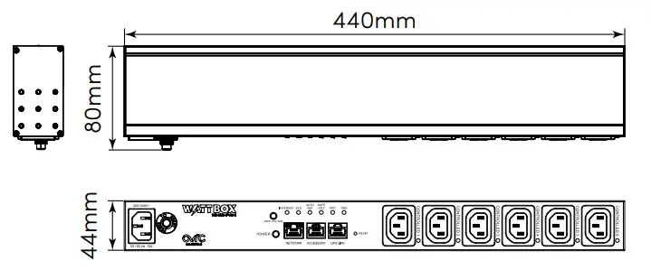 WATTBOX WB-800I-IPVM-6 IP Power Conditioner - Dimensions