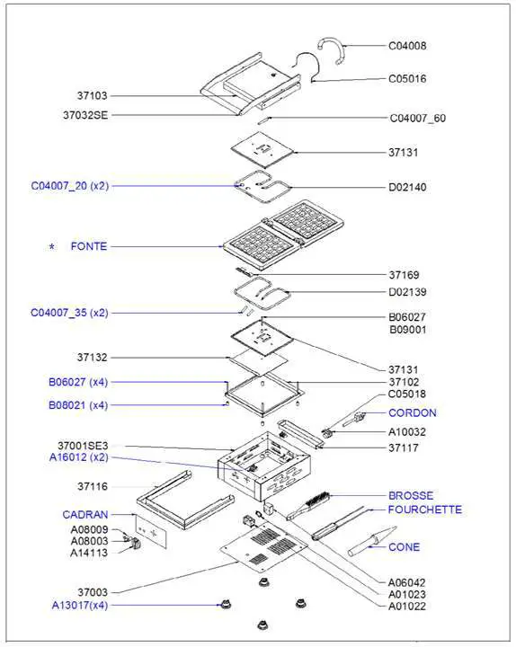 EQUiPEX GES80 1 Sierra Electric Waffle Baker - GES Exploded Diagram Parts List 1