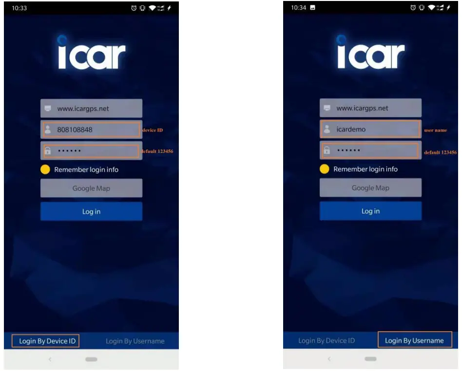icar IK205 GPS Tracker - ID number