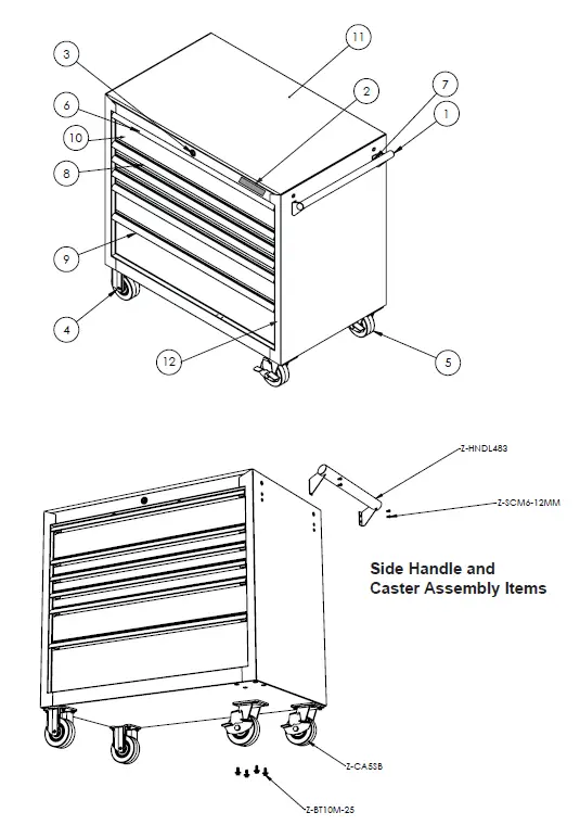 EXTREME-TOOLS-DX4110CR-DX412510CR-41-Inch-4-Drawer-Chest-and-Roller-Cabinet-Combo-FIG-2