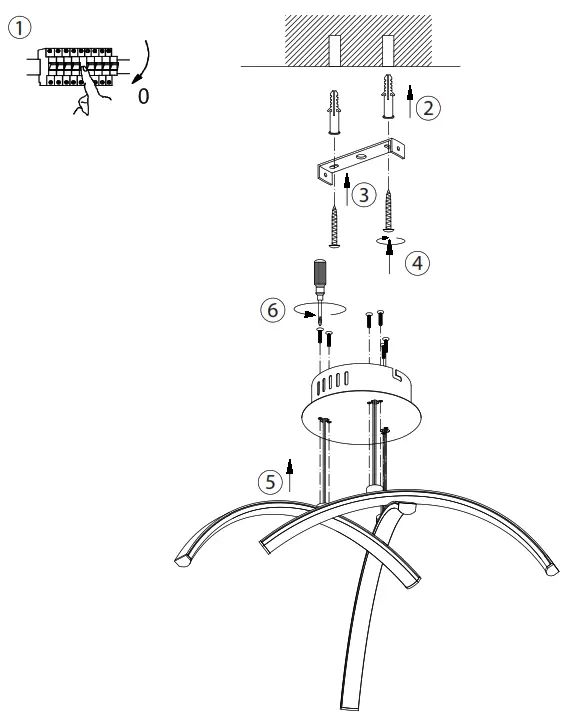 LeuchtenDirekt 995398 VALERIE Ceiling Light Steel 3 x LED - 1