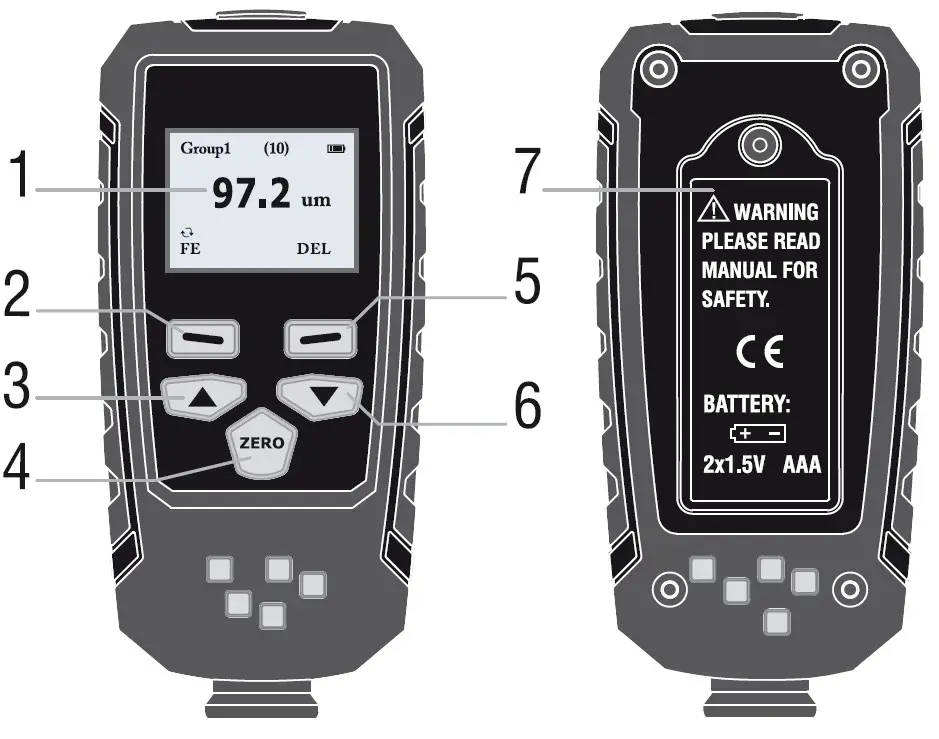 PCE Instruments PCE CT 65 Coating Thickness Gauge - System description