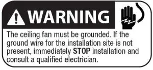 FIG 22 The ceiling fan must be grounded