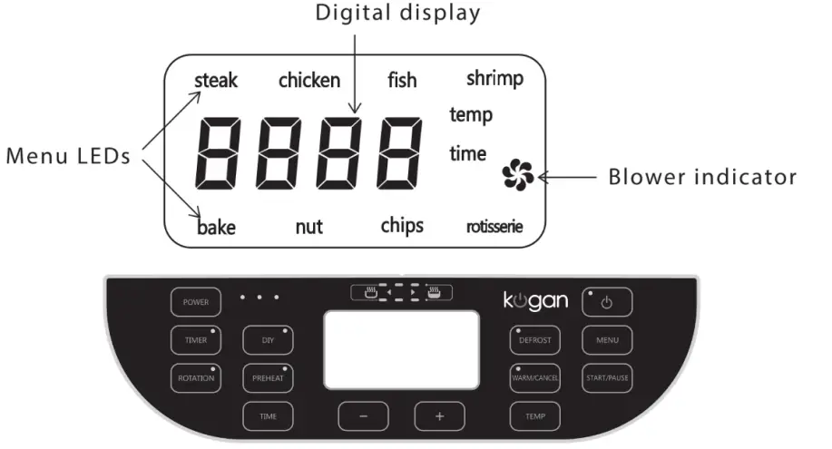 kogan KA10DMFAFRA 10L Digital Multifunction Air Fryer - figure 3