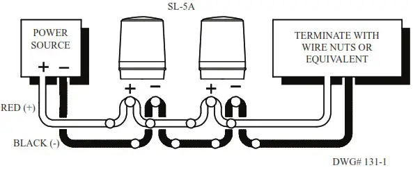 POTTER SL 5A Series Conical Strobe Lights - Wiring