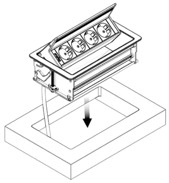 WyreStorm IDB-400-NA Flip Up In Desk Connectivity with Power - product should