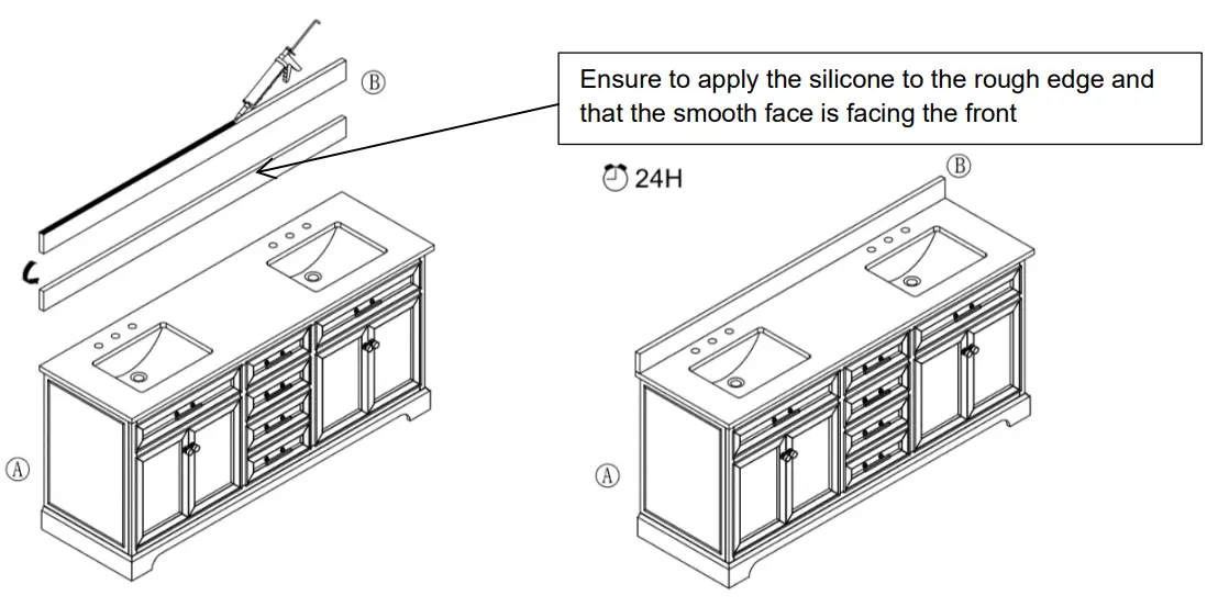 Avanity Thompson 72 Inch Bathroom Vanity Cabinet - Part List 1
