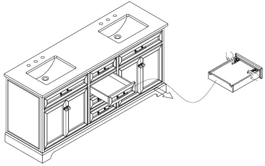 Avanity ThomAvanity Thompson 72 Inch Bathroom Vanity Cabinet - Part List 3pson 72 Inch Bathroom Vanity Cabinet - Part List 3