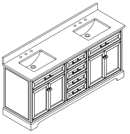 Avanity Thompson 72 Inch Bathroom Vanity Cabinet