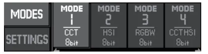 Fiilex FLXQ8CLR-Z Q8 Color LED Fresnel Travel Kit - Mode Selection