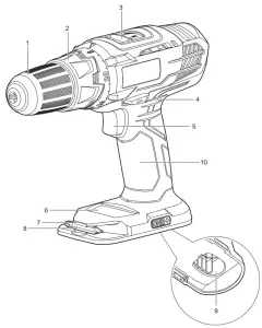 RYOBI R18DDP2 18V Cordless Drill Driver - overview