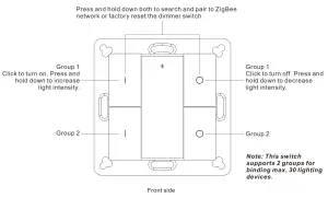 tuya 70100034 ZigBee Wireless Dimmer Switch - Function introduction