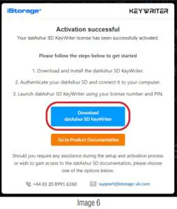 iStorage Datashur SD Keywriter- email from