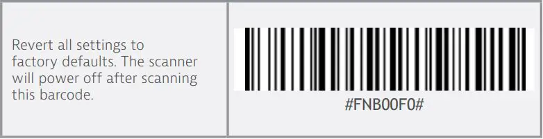 socket S860 Barcode Scanner User Guide - Factory Reset