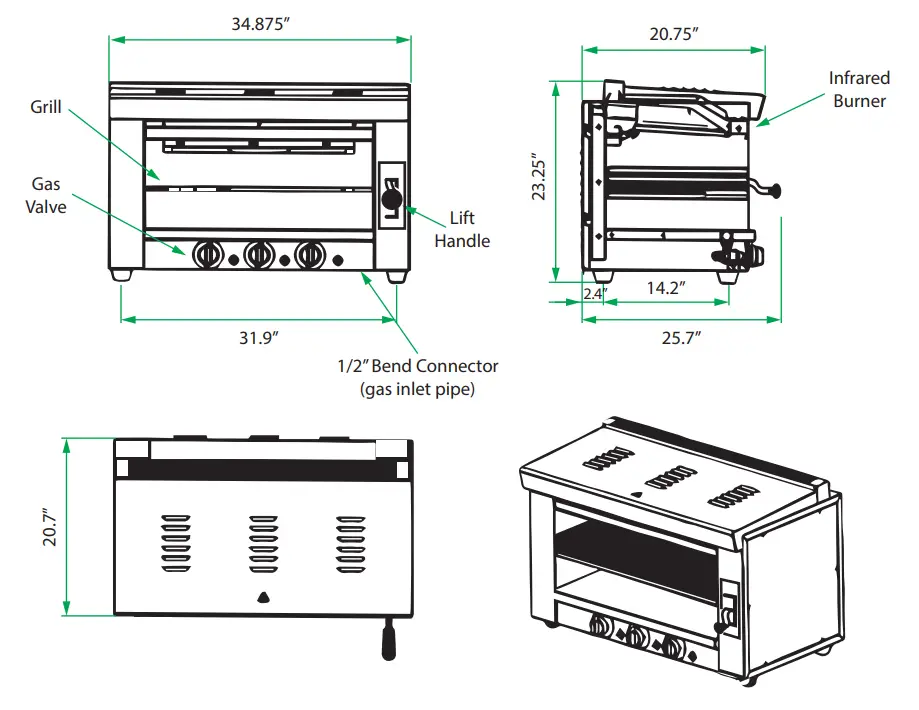 CPG 351S36SBL36K Gas Salamander Broiler - SALAMANDER BROILER