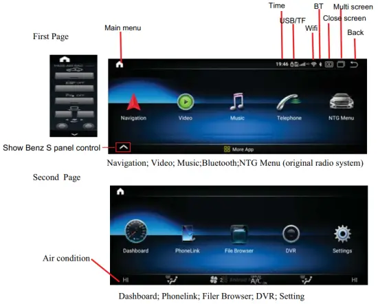 Shenzhen Youchangshumadianzi Youxiangongsi KS H908Q Android Intelligent Navigation - Main menu