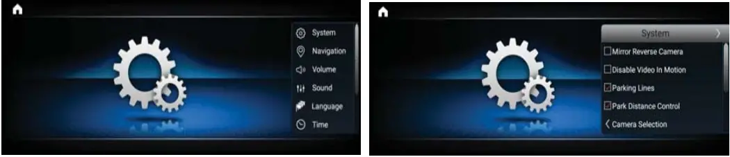 Shenzhen Youchangshumadianzi Youxiangongsi KS H908Q Android Intelligent Navigation - Setting Menu