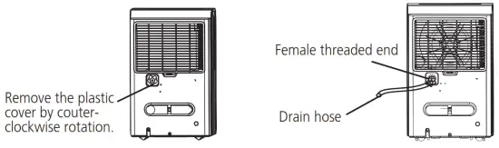 seasons SD22C1 50 Pint Portable Dehumidifier - drainage 1