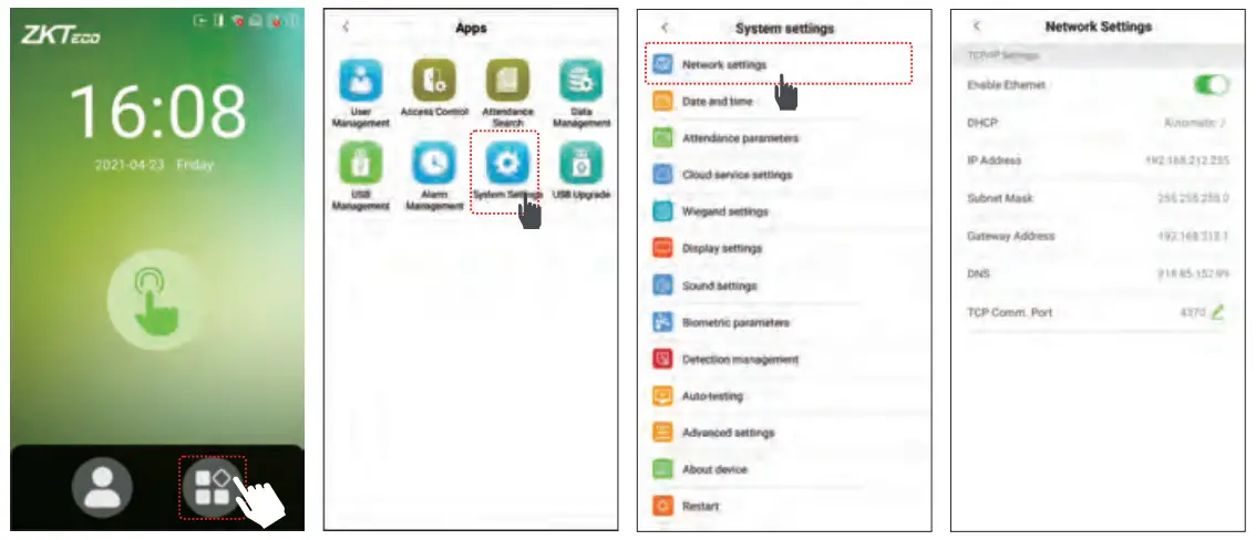 ZKTECO G4[QR] Android Multi Biometric Facial Recognition Terminal - Network