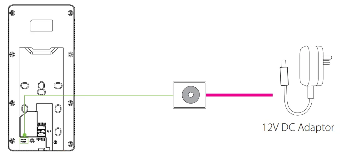 ZKTECO G4[QR] Android Multi Biometric Facial Recognition Terminal - Power Connection