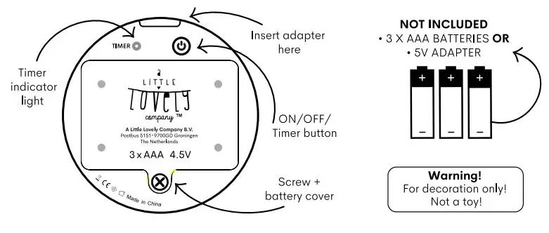 LiTTLE LOVELY Night Light Mushroom House User Manual - How to use