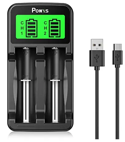 POWXS SW-2 LCD Universal 18650 Battery Charger -