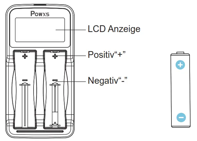 POWXS SW-2 LCD Universal 18650 Battery Charger - fig 1