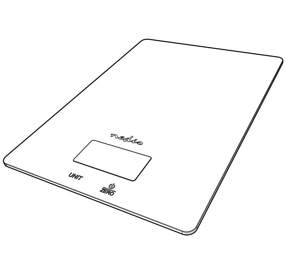 Nedis Kasc610wt | Kasc610bk Slimline Digital Kitchen Scale User Manual Nedis Kasc610wt | Kasc610bk Slimline Digital Kitchen Scale User Manual