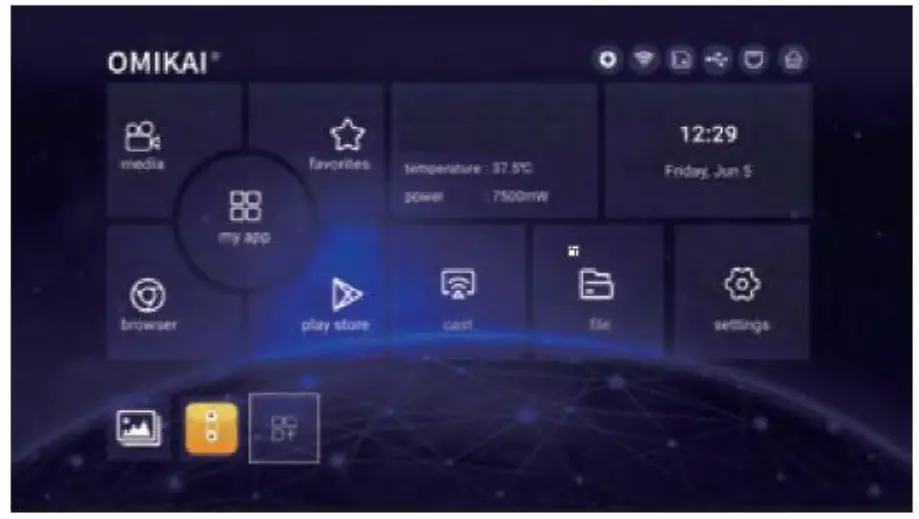 OMIKAI K1 Android TV Box - Switch in the Applications