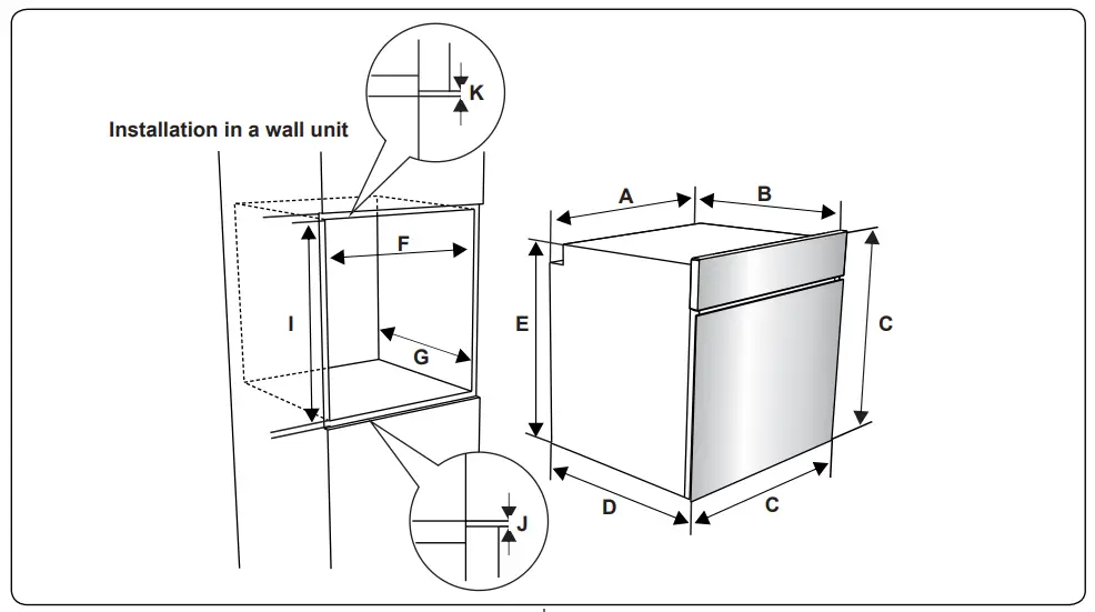 SHARP K 50M22BL2 FR 60cm Stainless Steel Built in Fan Oven - fig1