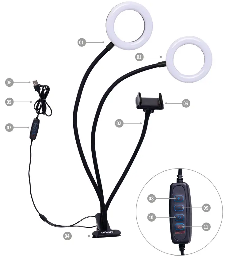 DORR SLR-12 Bi-Color LED Ring Light fig 1
