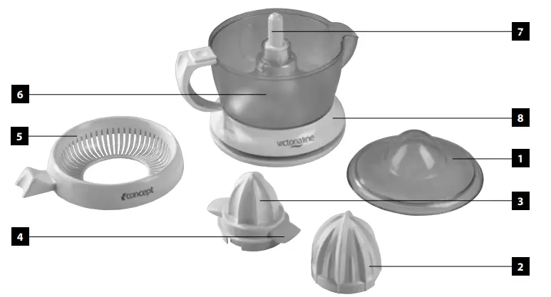 concept CE-3510 Electric Citrus Press - fig1