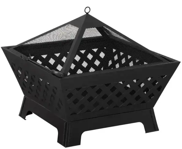OUTSUNNY 842-266 26 in.Wx26 in.H Outdoor Steel Fire Pit Bonfire