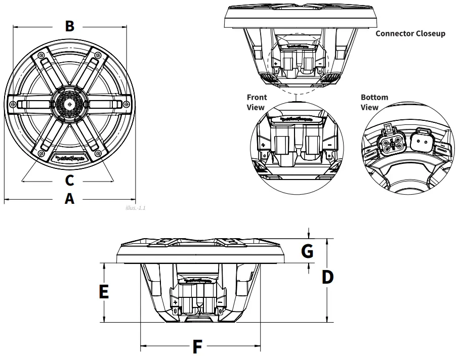 Rockford Fosgate M2 65 6 5 Inch Color Optic Marine 2 Way Speakers - fig