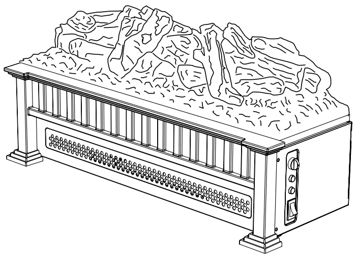 HOME DECORATORS COLLECTION SP6177 Electric Fireplace Logset with Heater