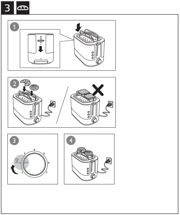 PHILIPS HD2639 Collection Toaster User Manual - Bun warming