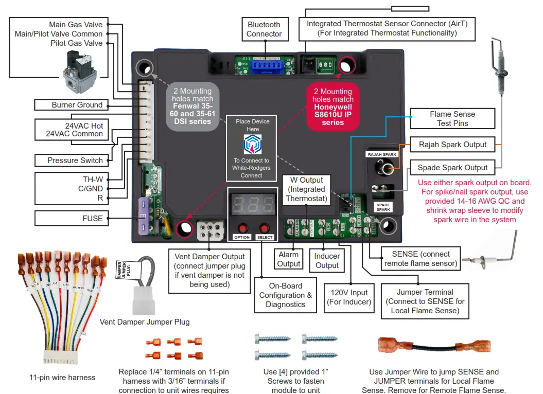 White Rodgers 50D50U 843 24V Non Integrated Spark Ignition Module fig2