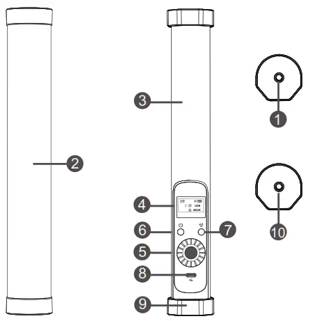 Ulanzi AY6C RGB Stick Tube Light Handheld LED Light - 1