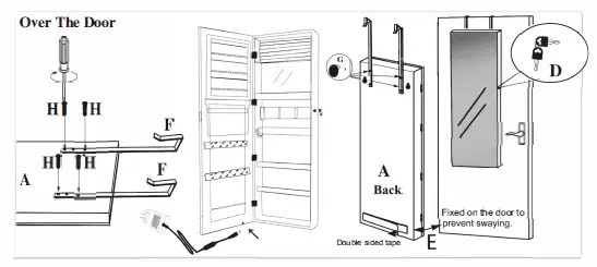 THE-HOME -DEPOT-TOPB001280-Lockable-Black Jewelry-Armoire -Cabinet-Touc- Sensor-Lighting-Full-Length-LED-Mirrored-Organizer-04