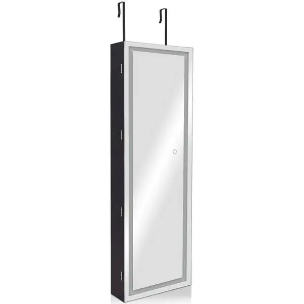 THE-HOME -DEPOT-TOPB001280-Lockable-Black Jewelry-Armoire -Cabinet-Touc- Sensor-Lighting-Full-Length-LED-Mirrored-Organizer-PRODUCT-IMAGE