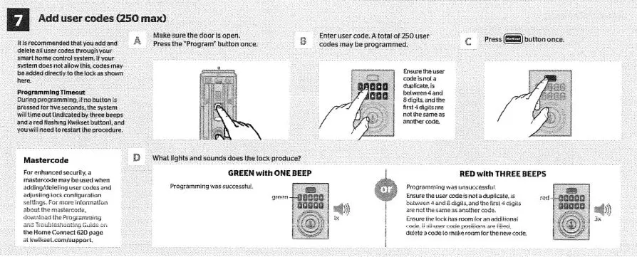 kwikset HomeConnect 620 - Add User Code
