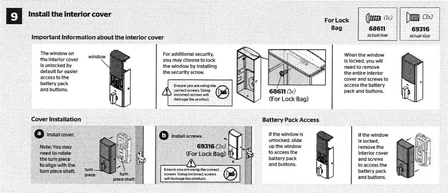 kwikset HomeConnect 620 - Install the interior cover