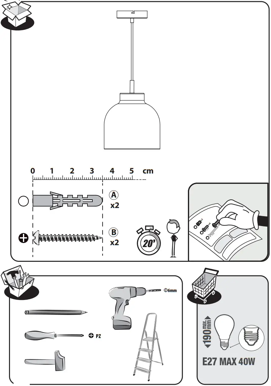 LEROY MERLIN 11809371 Inspire Tonka Pendant - Figure 1